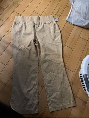 Women’s  Beige  Maternity Stretch Waist Chino Pants
